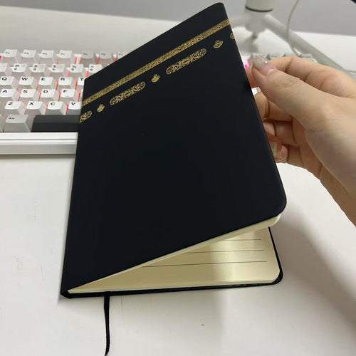 Black & Gold Kaba Themed Lined Notebook