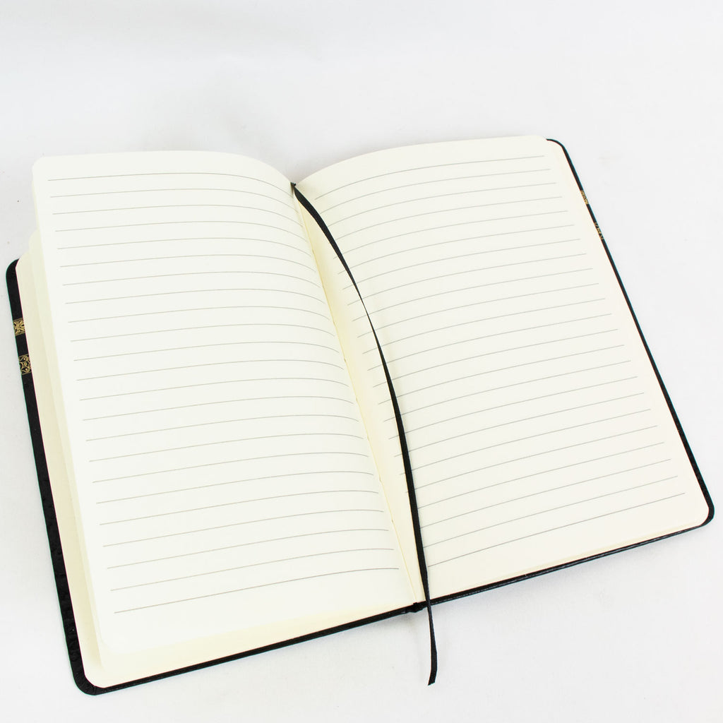 Black & Gold Kaba Themed Lined Notebook