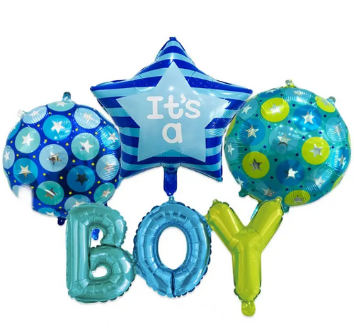 Baby Shower Banner And Balloon set BOY Aqiqah Mubarak party decor Gift