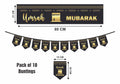 New Umrah Mubarak Banner, Buntings Set Decorative Wall Hanging 2024