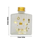 Umrah Mubarak Square Glass Bottle – Gold Printed Elegant Tabarruk Container
