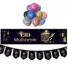 Black Eid Mubarak  Pack 2 Banners Bunting Balloons Decorate And Celebrate