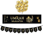 New Black Umrah Mubarak Set With Latex Balloons Decoration Gift  Wall Hanging