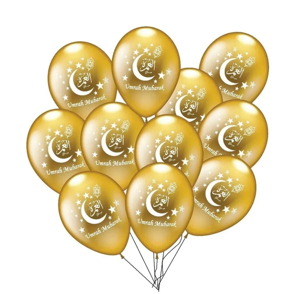 New Black Umrah Mubarak Set With Latex Balloons Decoration Gift  Wall Hanging