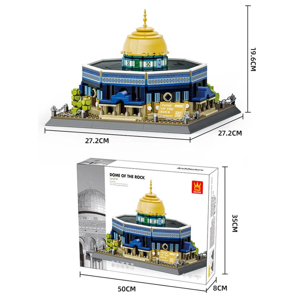 Dome Of The Rock Jerusalem Mosque Building Blocks Kids Educational Toys 983 Pcs