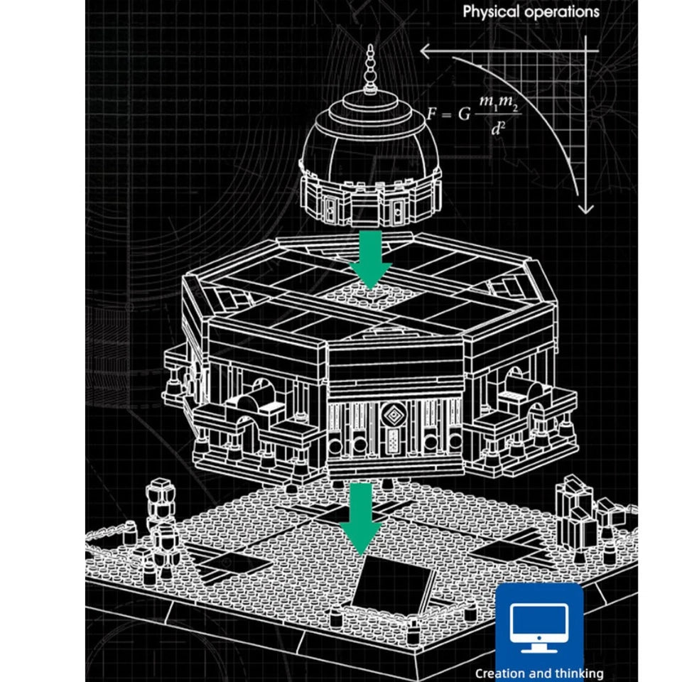 Dome Of The Rock Jerusalem Mosque Building Blocks Kids Educational Toys 983 Pcs