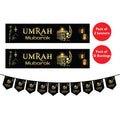 Umrah Mubarak Set Banner Bunting Balloons decorative wall hanging